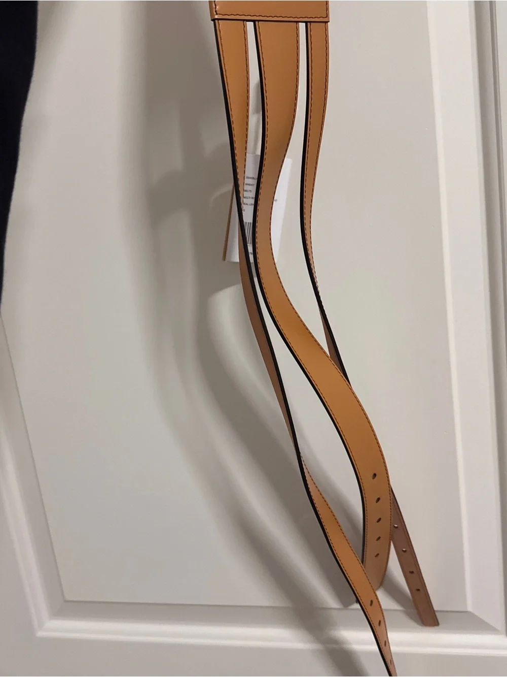 Michael Kors Double-Wrap Tan Leather Belt with Silver Buckles